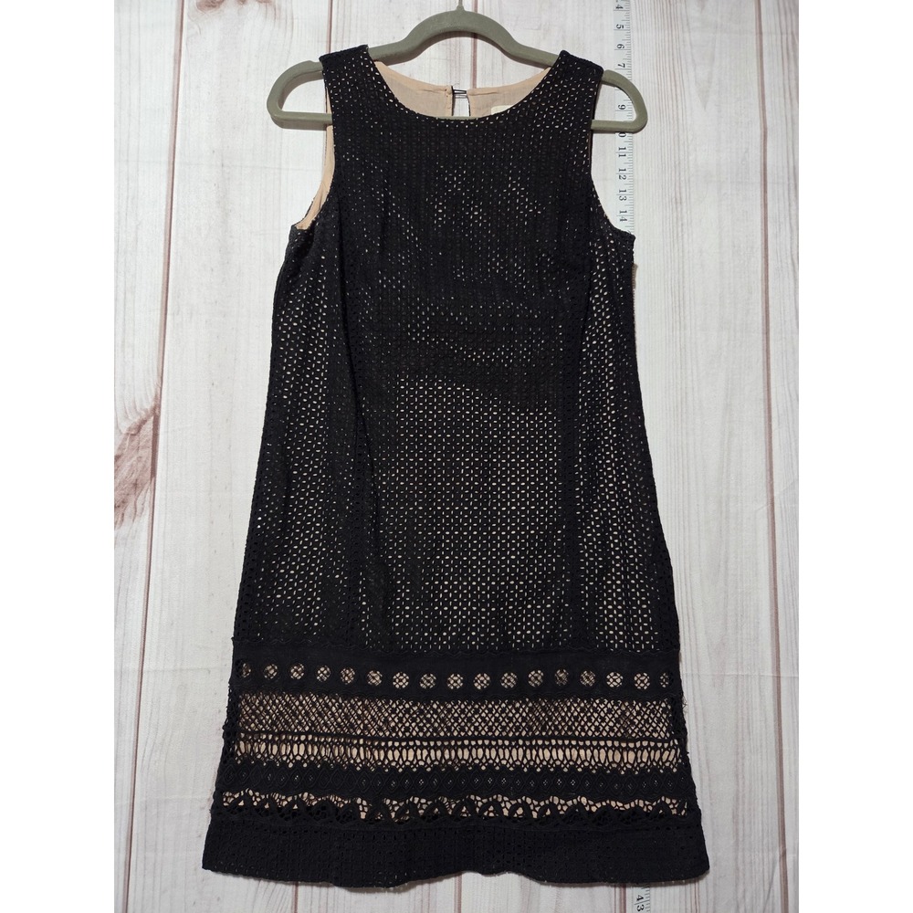 Sleeveless Black Lace Dress Ladies 6 Lined Party Cocktail‎ Evening